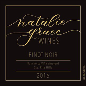 2016 Pinot Noir,  Natalie Grace Wines, Rancho La Viña Vineyard, Sta Rita Hills