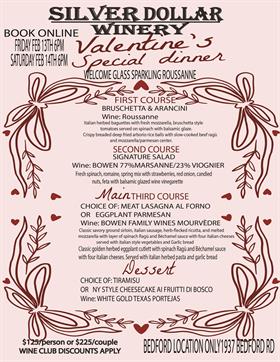 VALENTINES MEAL SPECIAL W/ WINE COUPLES TICKET $225