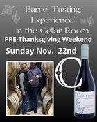 Sun. Nov 22, 3:00pm Barrel Tasting Experience
