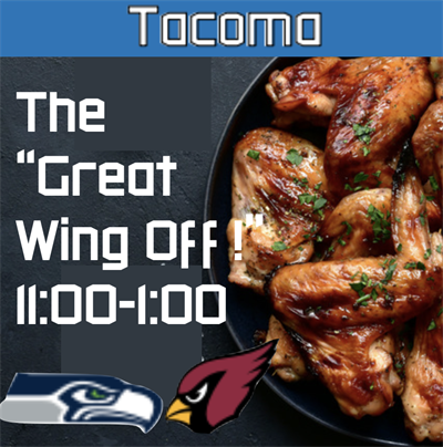 Tacoma Wing-Off + Seahawks Game | November 9th, 11:00 AM - 1:00 PM