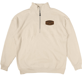 Telaya Wine 26 Sanded Fleece 1/2 Zip-Leather Patch