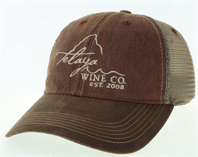 Telaya Wine 24 Trucker Waxed Cotton Snapback Hat-Telaya Logo Est 2008