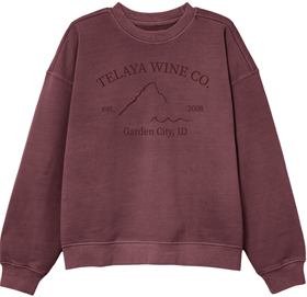 Telaya Wine 26 Boxy Crew Sweathshrt-Embroidery Telaya