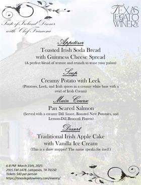 St Patrick Day Dinner- Mar 15, 2025