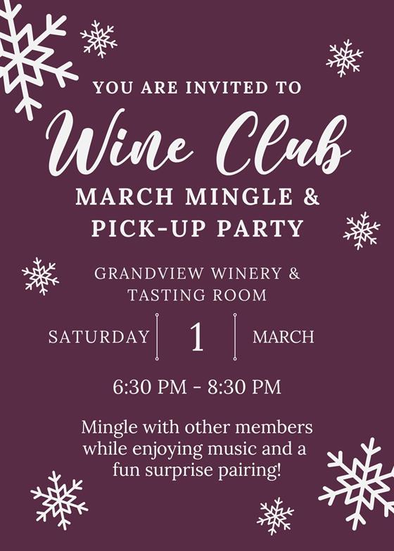 2025 Wine Club March Mingle & Pick-Up Party