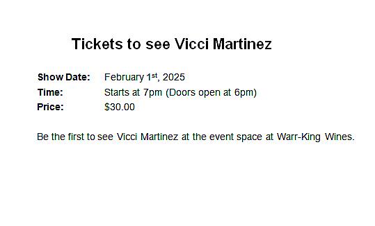 $30 - Vicci Martinez - February 1st, 2025