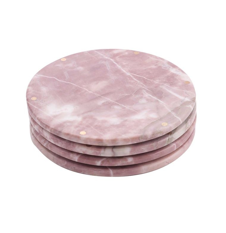 Pink Marble Coaster-Set Of 4