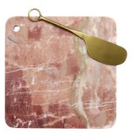 Square Pink Marble Board With Spreader