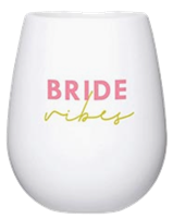Bride Vibes Silicone Glass-white