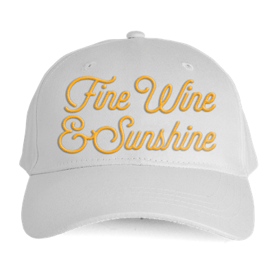 Fine Wine & Sunshine Baseball Cap - White