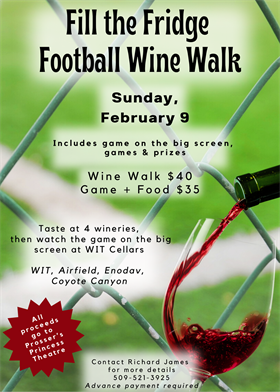 Fill the Fridge Football Wine Walk - Wine Walk Only