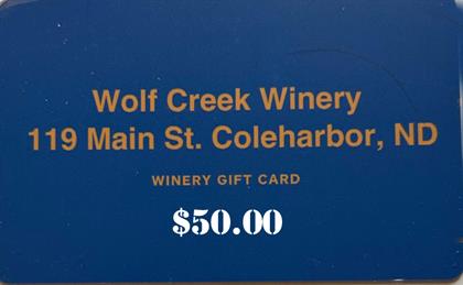 Wolf Creek Winery Electronic Gift Card 50