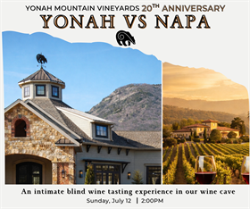 20th Anniversary Celebration Reserve Wine Pairing! - Yonah Mountain Vineyards versus Napa July 12th, 2026